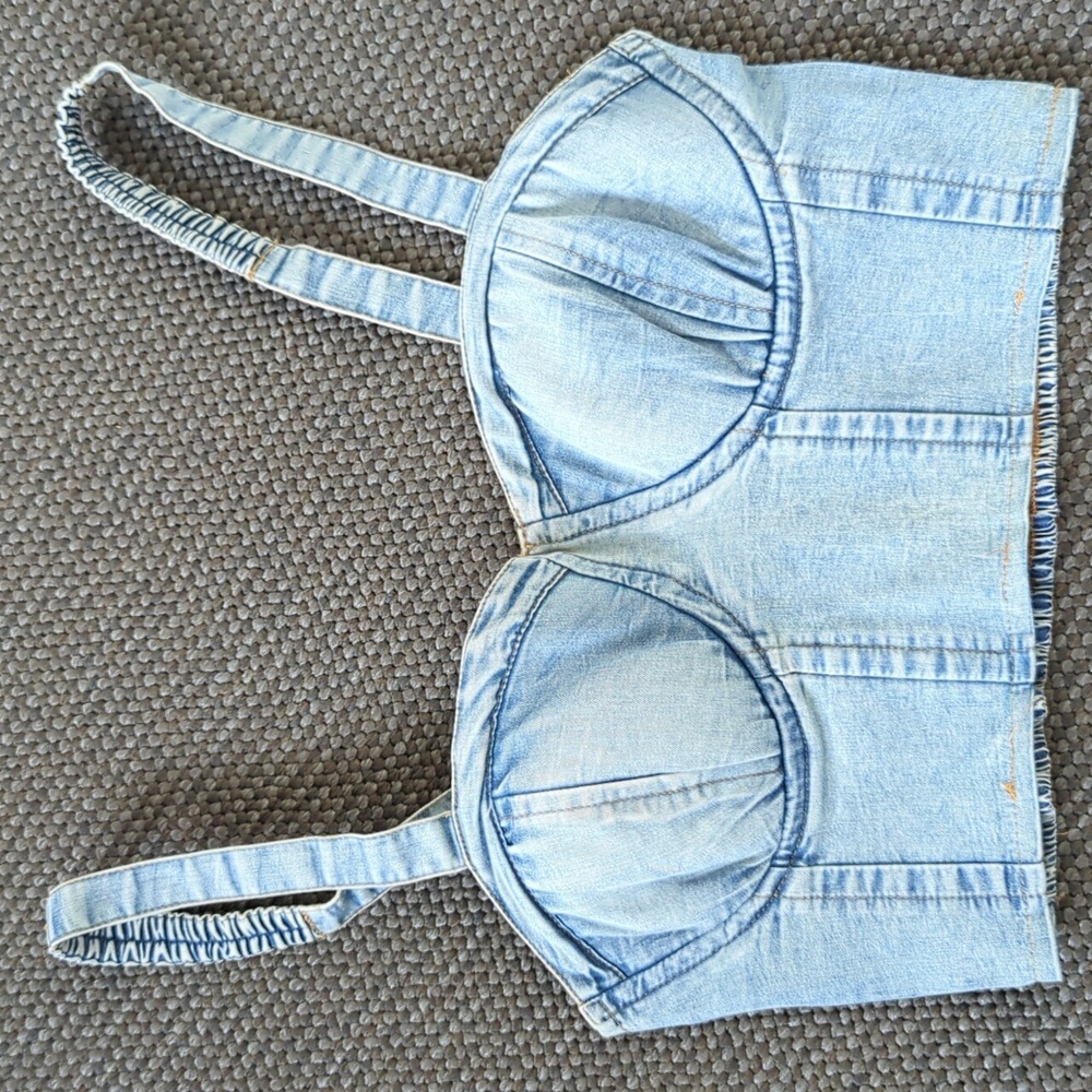 Jean Bustier Crop Top